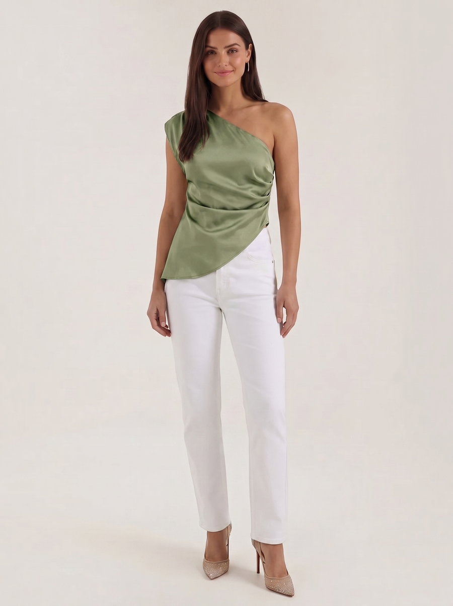 Selene One Shoulder Asymmetric Hem Top