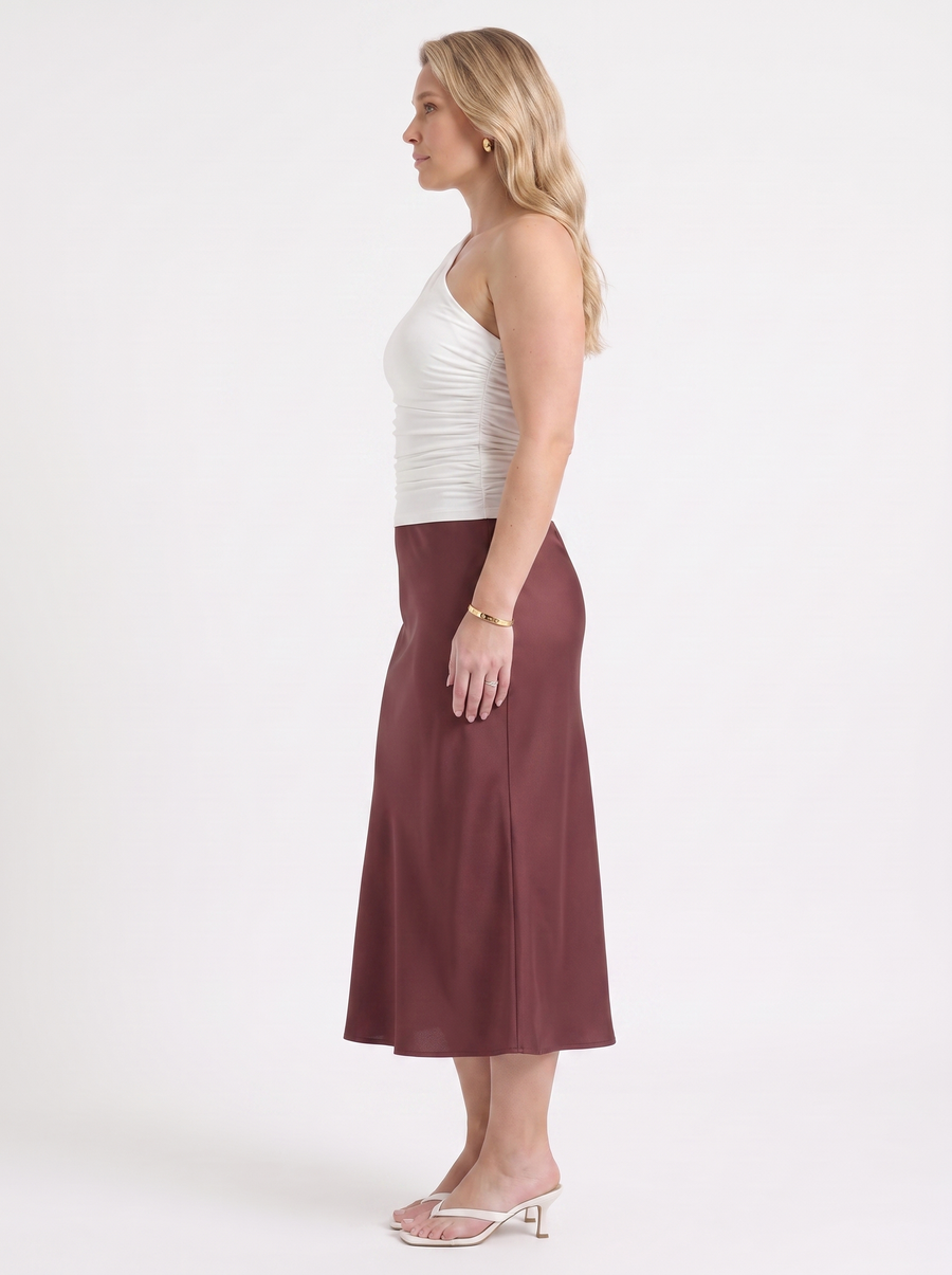Jane Satin Bias Cut Maxi Skirt