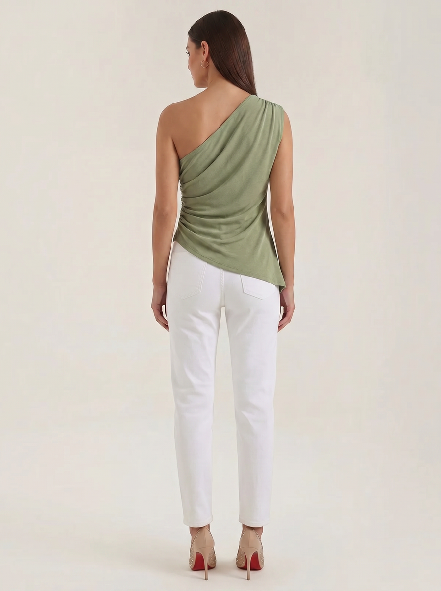 Selene One Shoulder Asymmetric Hem Top