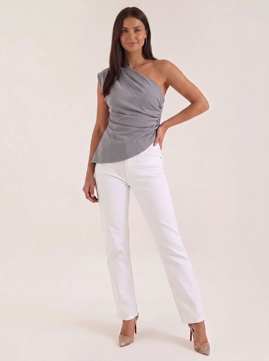 Selene One Shoulder Asymmetric Hem Top