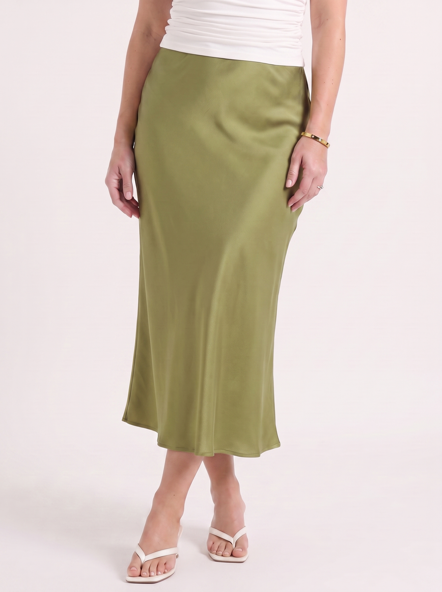 Jane Satin Bias Cut Maxi Skirt