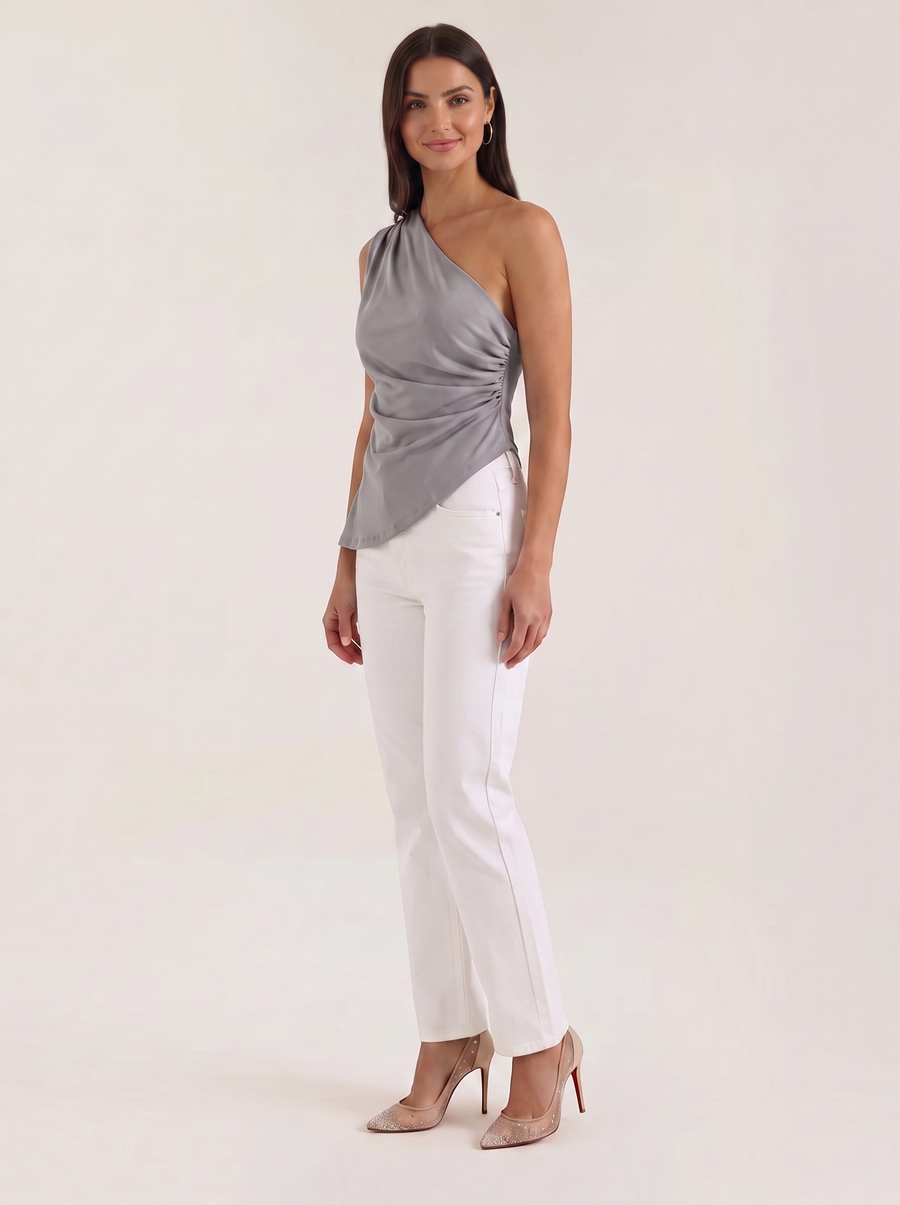 Selene One Shoulder Asymmetric Hem Top