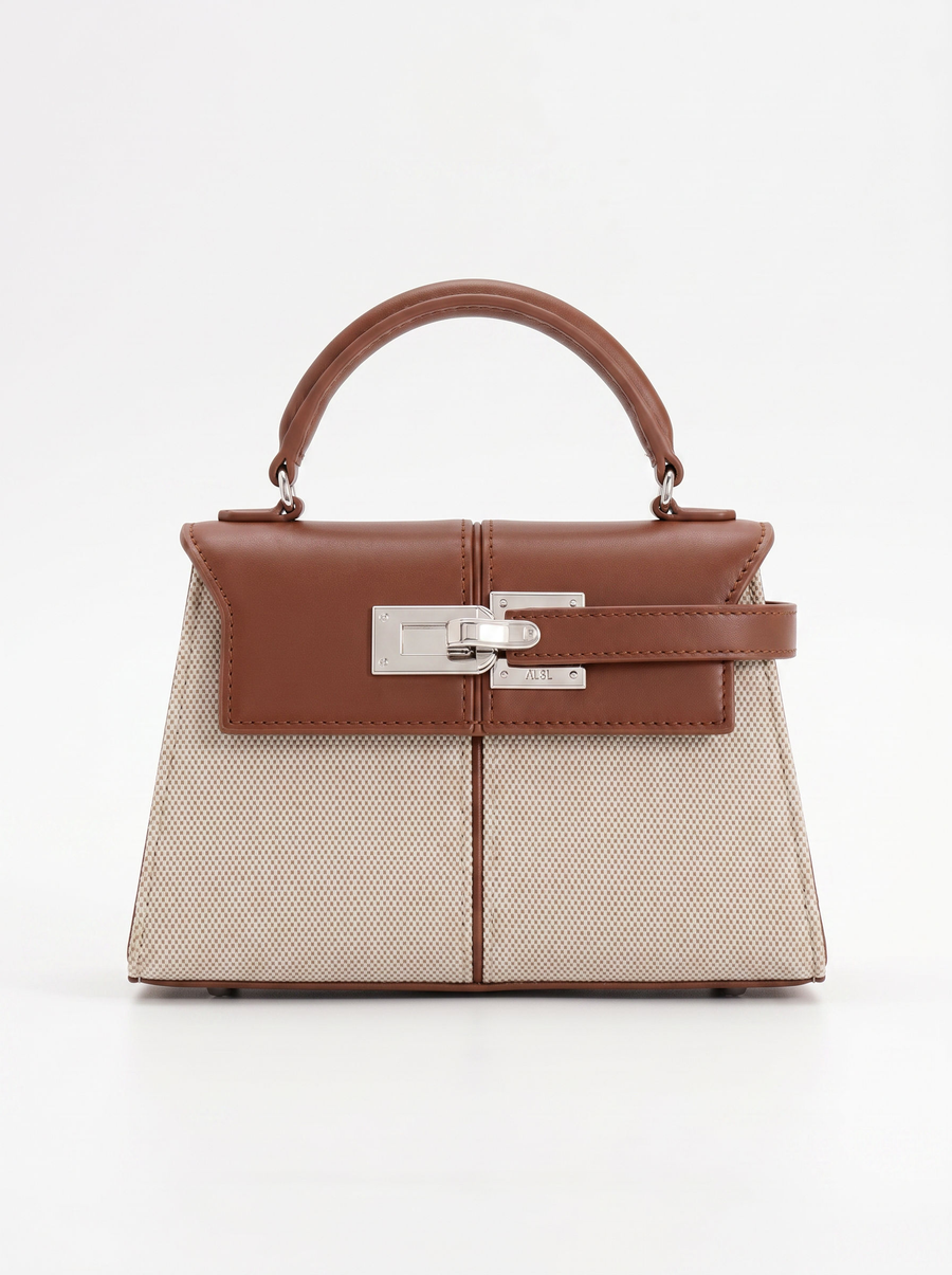 Claudia Turn Lock Top Handle Bag