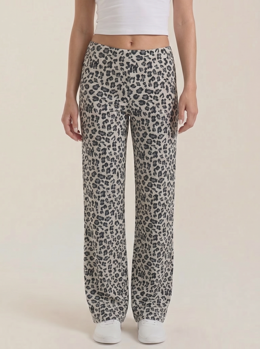 Cleo Leopard Print Wide Leg Pants