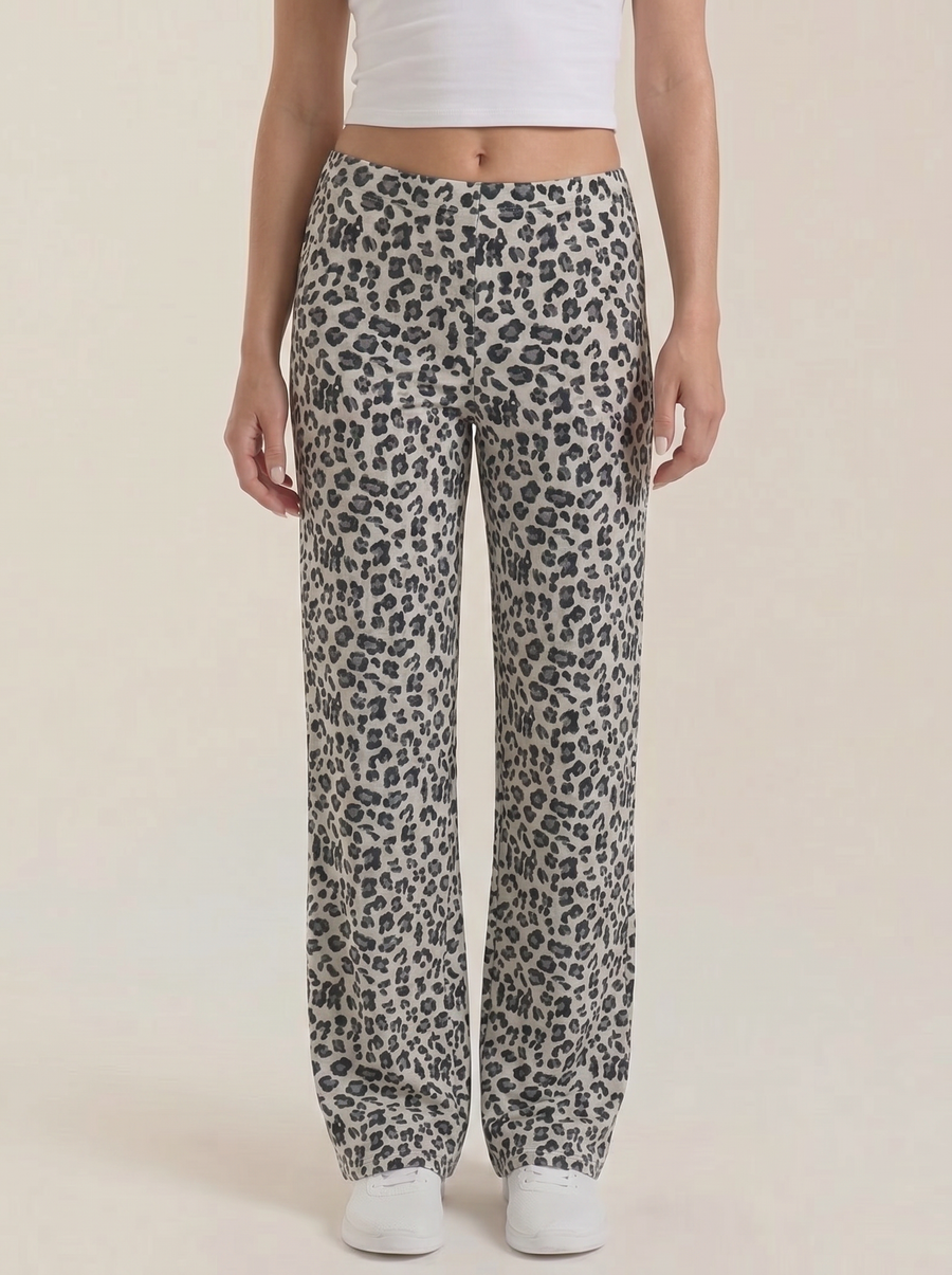 Cleo Leopard Print Wide Leg Pants