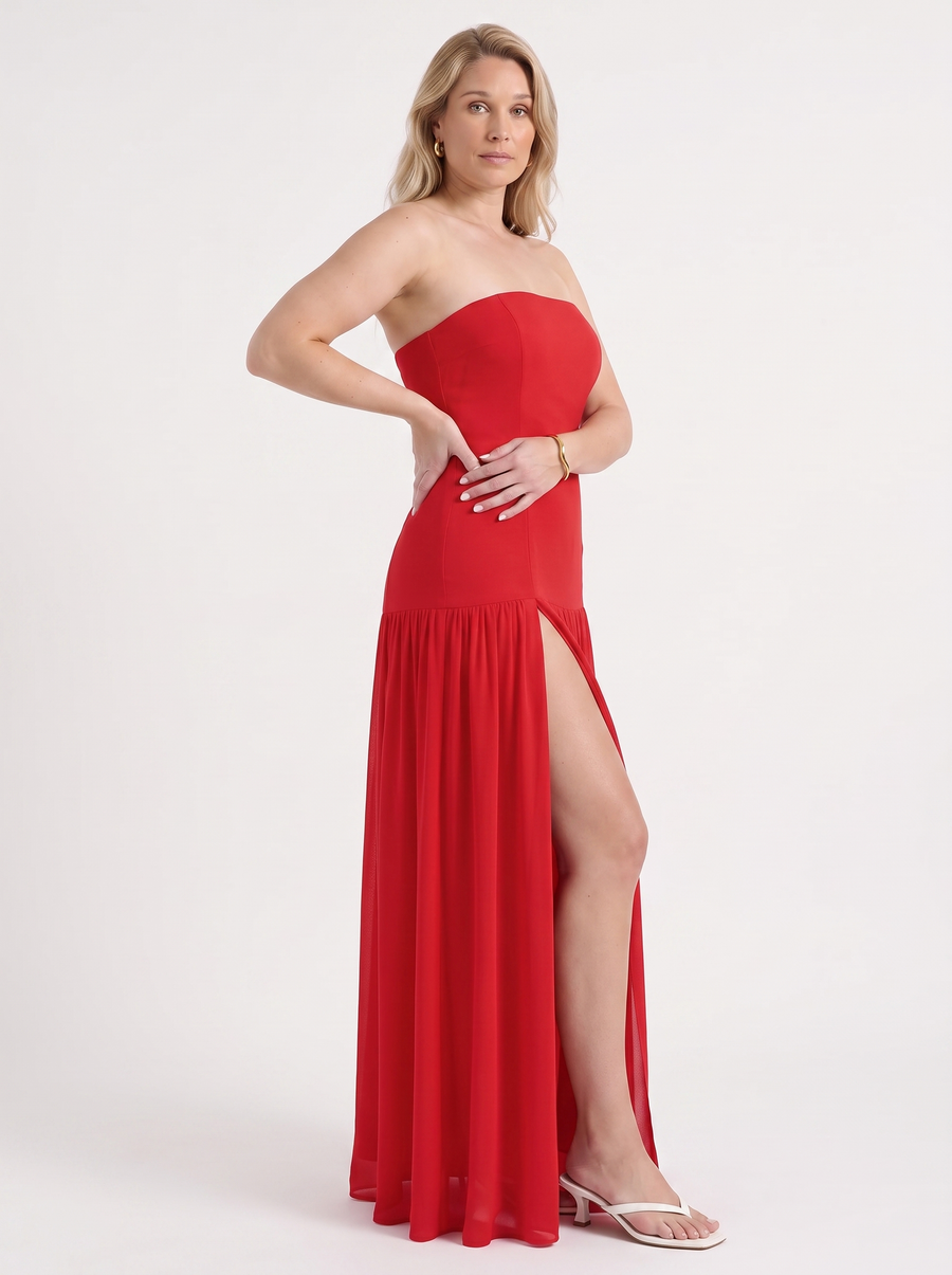Skye Off Shoulder Maxi Dress with Slit