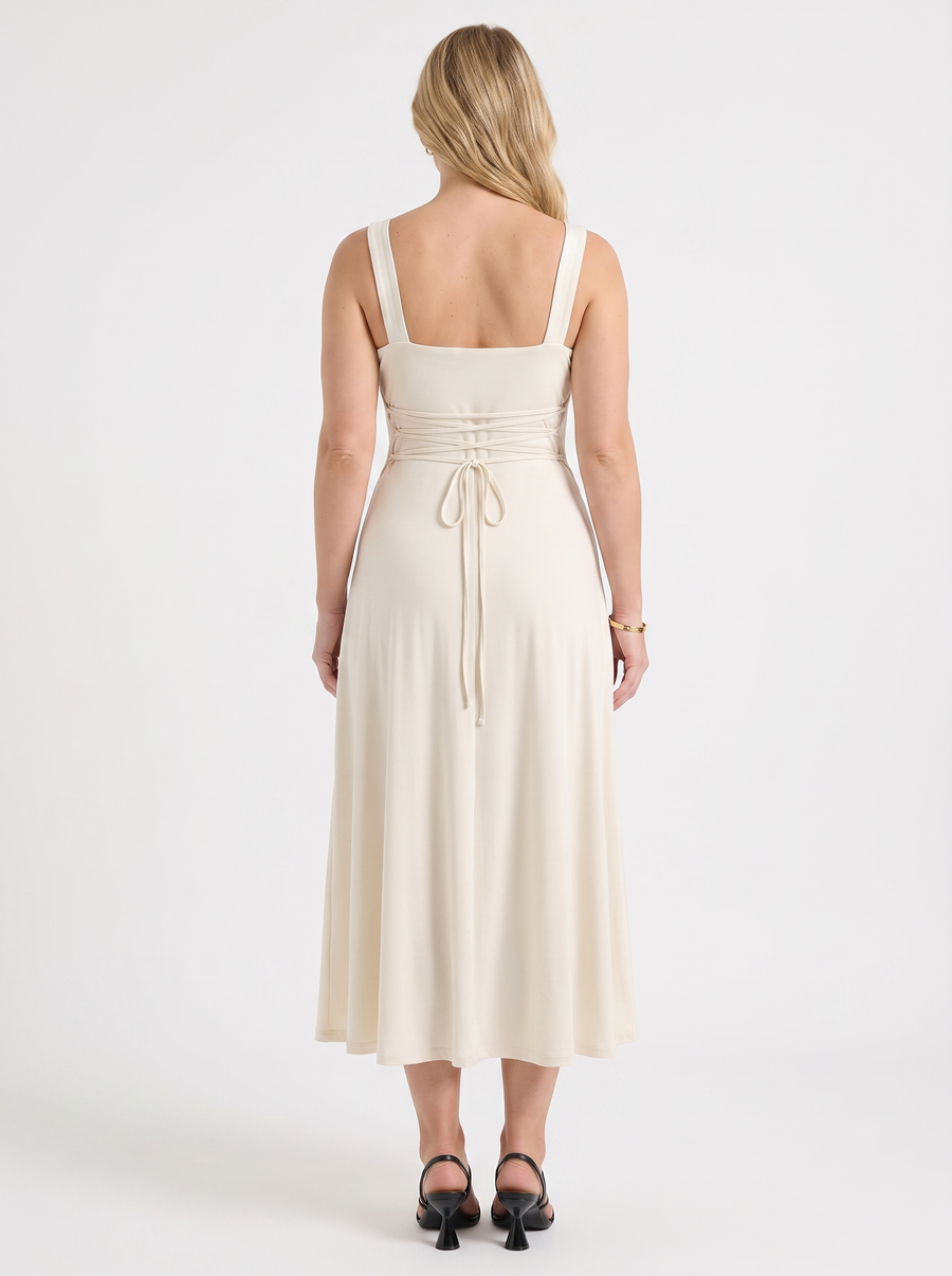 Chloe Square Neck A Line Midi Dress