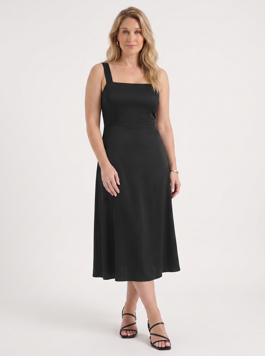 Chloe Square Neck A Line Midi Dress