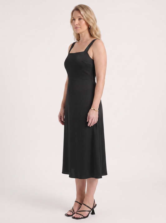 Chloe Square Neck A Line Midi Dress
