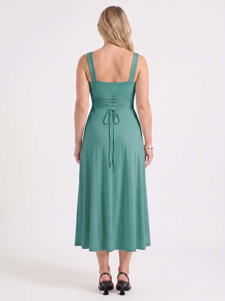 Chloe Square Neck A Line Midi Dress