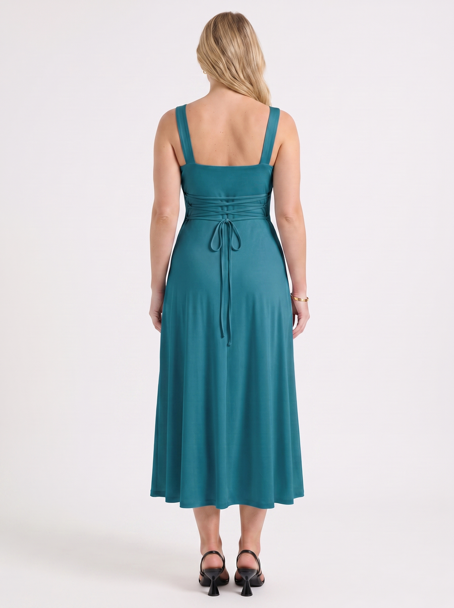 Chloe Square Neck A Line Midi Dress
