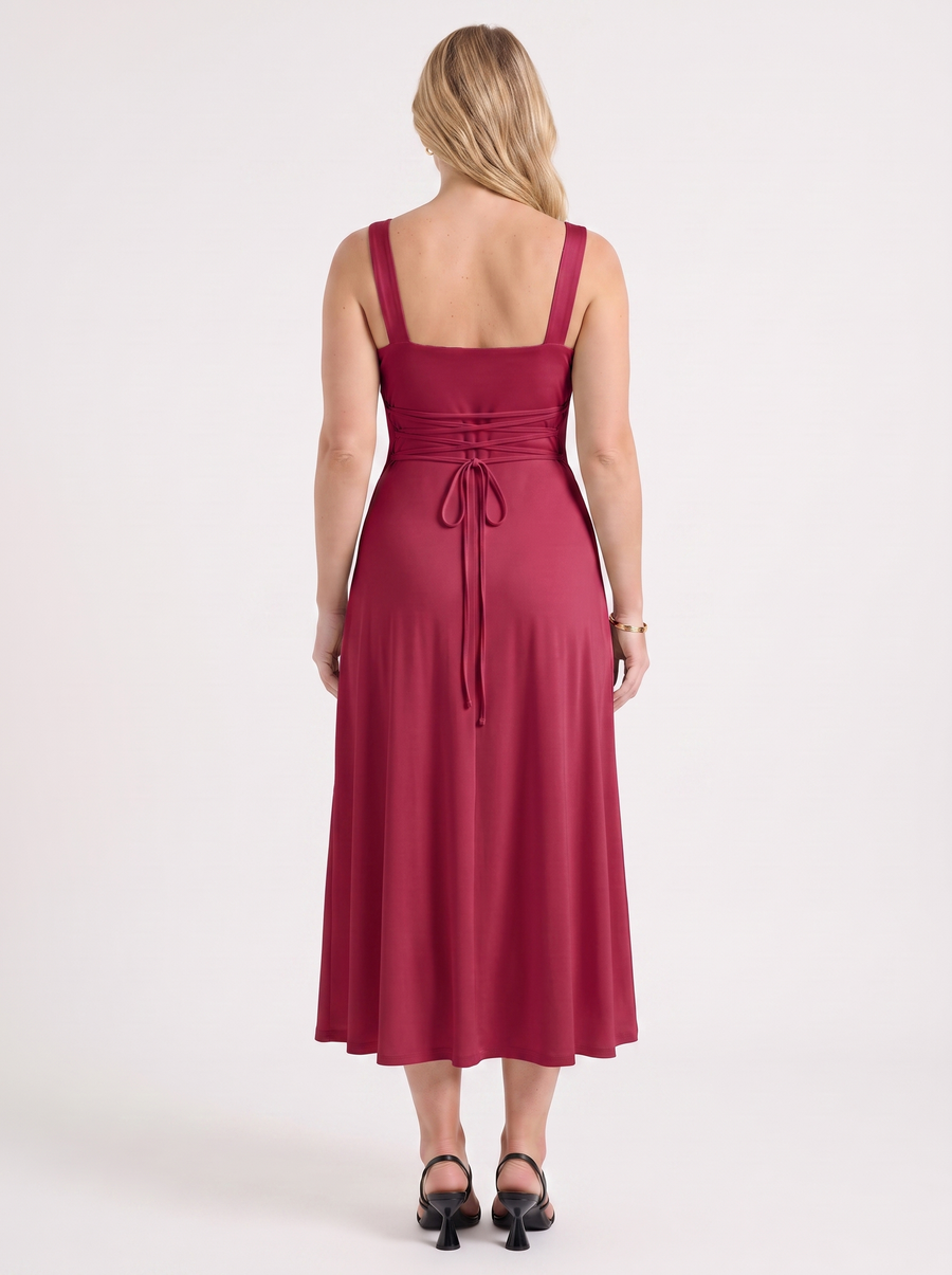 Chloe Square Neck A Line Midi Dress