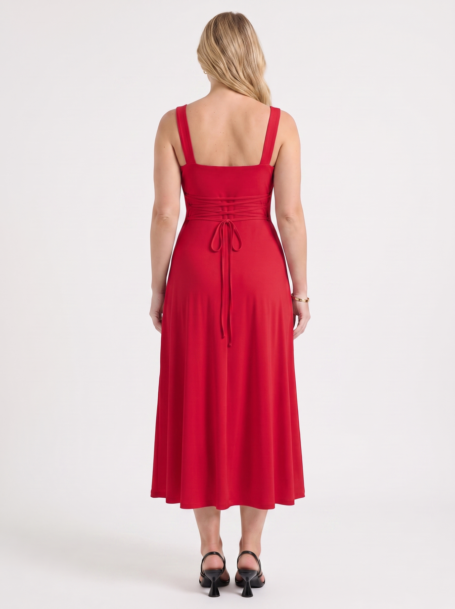 Chloe Square Neck A Line Midi Dress