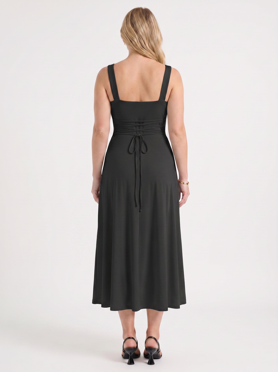 Chloe Square Neck A Line Midi Dress