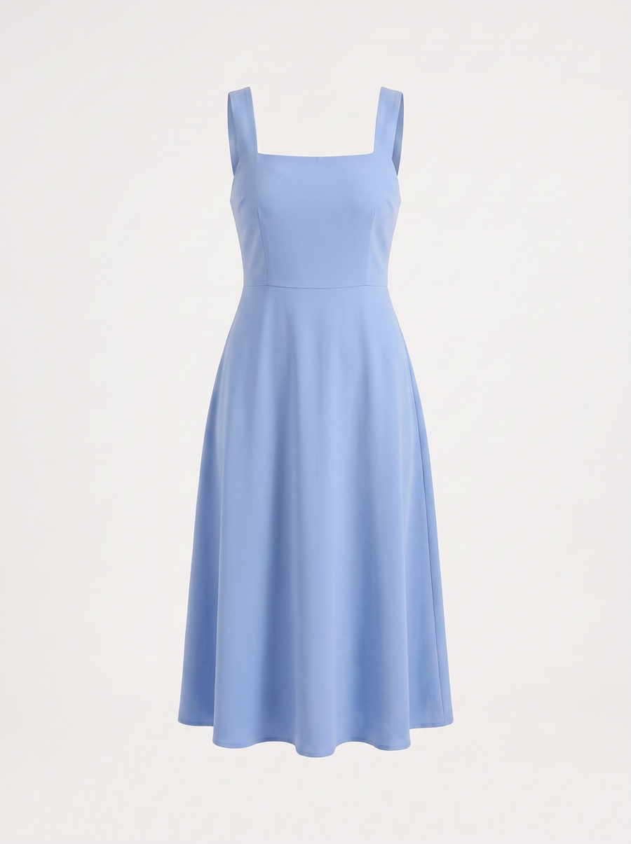 Chloe Square Neck A Line Midi Dress