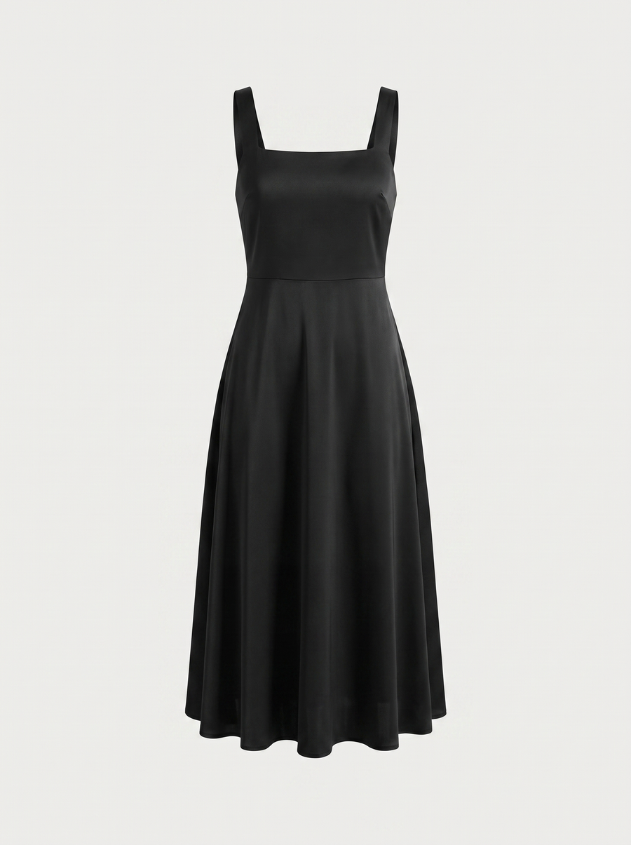 Chloe Square Neck A Line Midi Dress