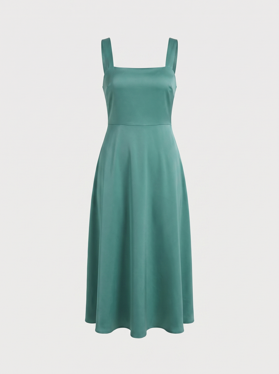Chloe Square Neck A Line Midi Dress