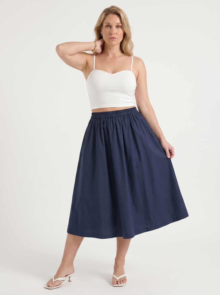 Priscilla A Line Flared Midi Skirt