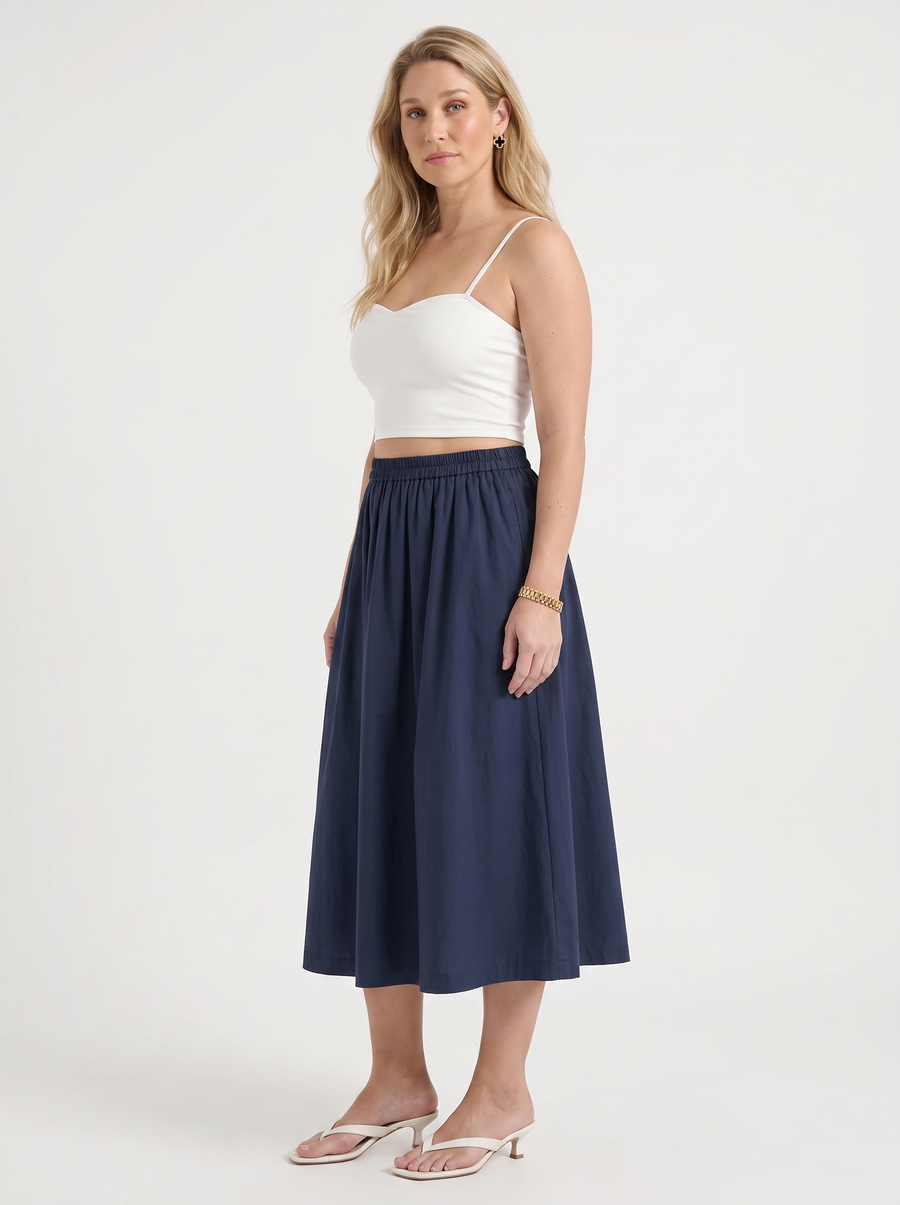 Priscilla A Line Flared Midi Skirt