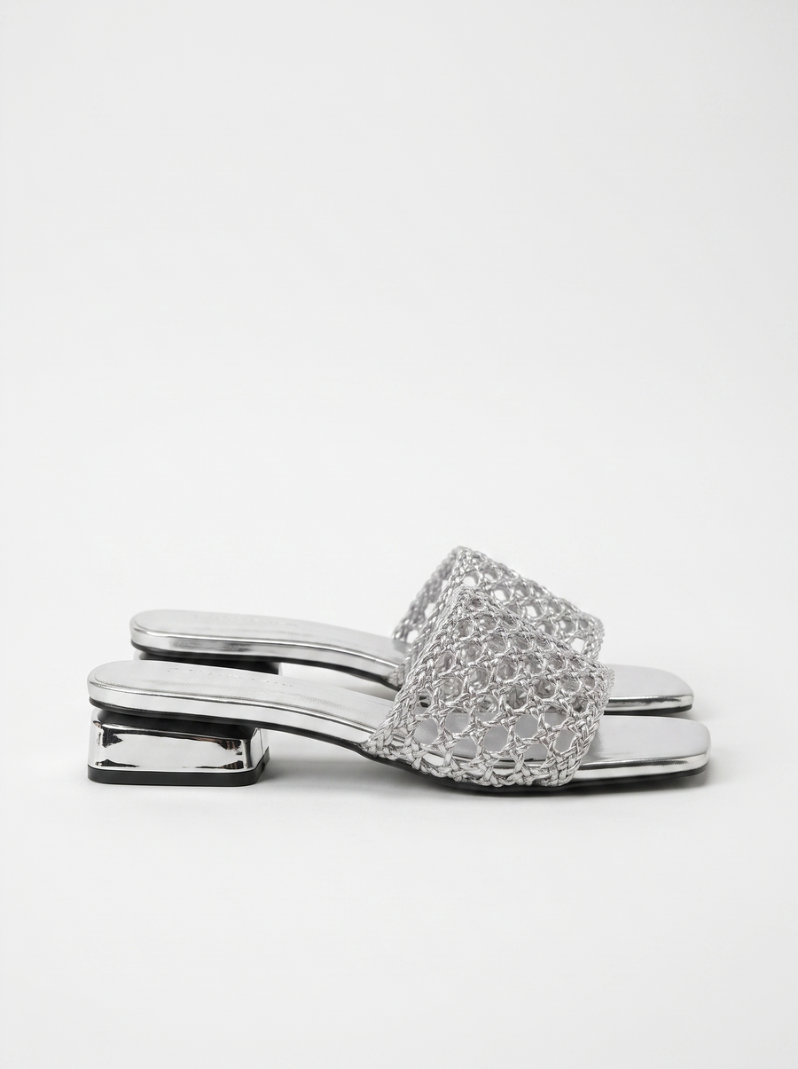 Summer Braided Strap Square Toe Mules
