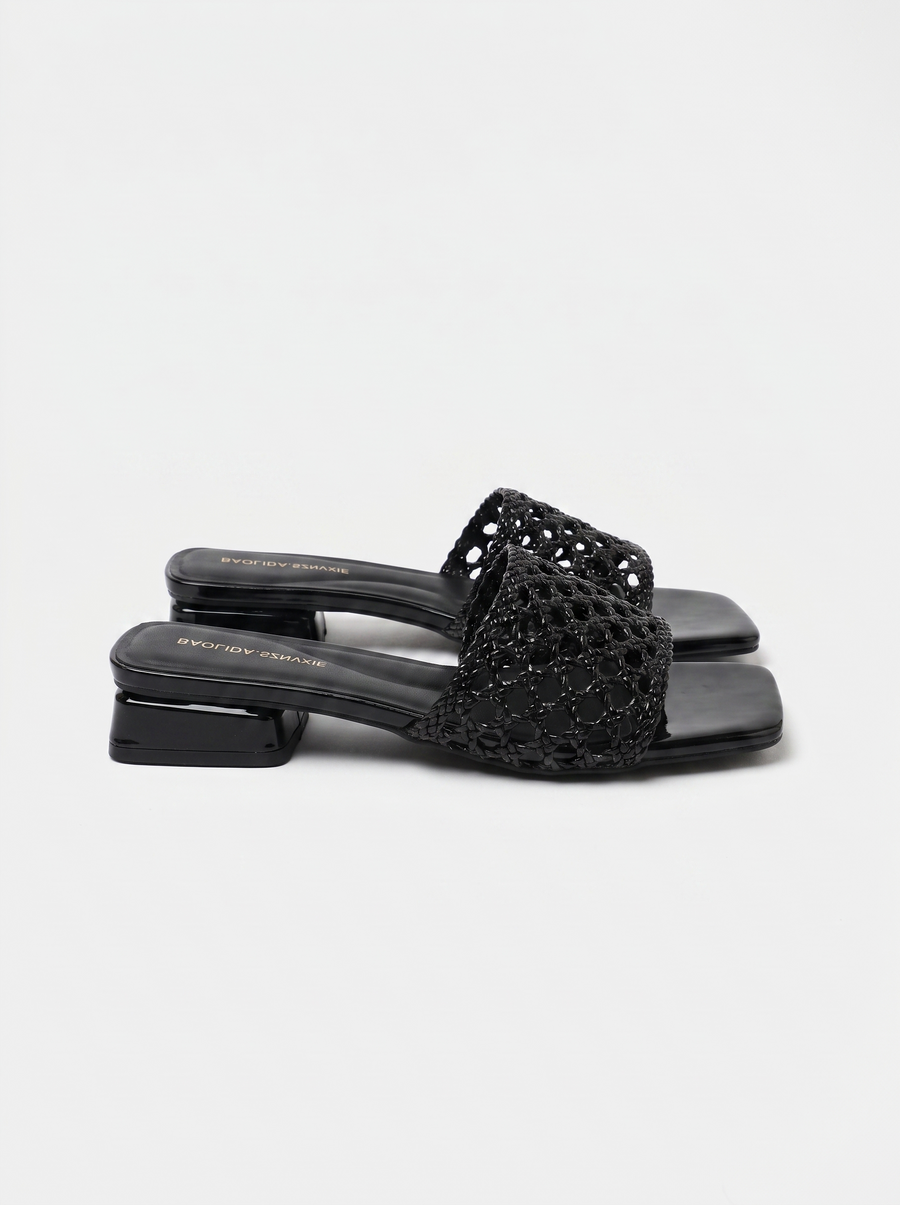 Summer Braided Strap Square Toe Mules