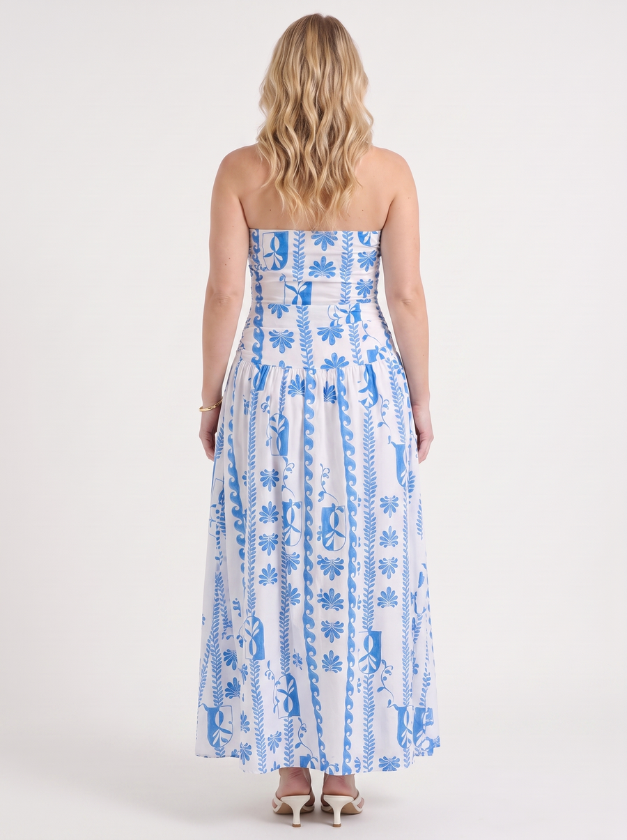 Glenna Strapless Ruched Bandeau Maxi Dress