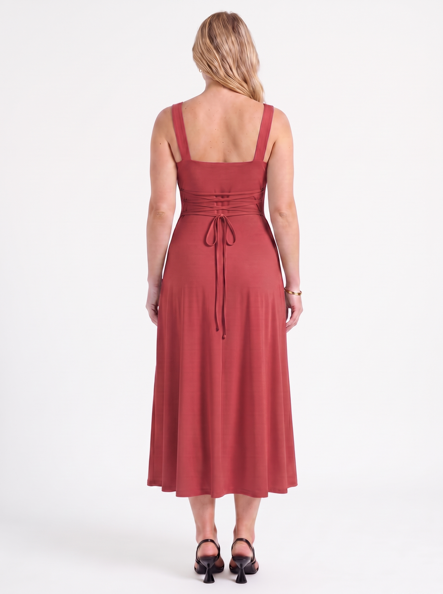 Chloe Square Neck A Line Midi Dress