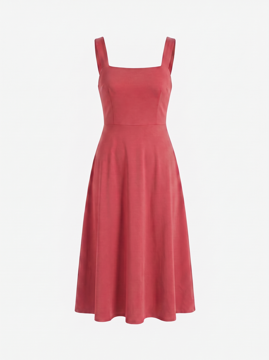 Chloe Square Neck A Line Midi Dress
