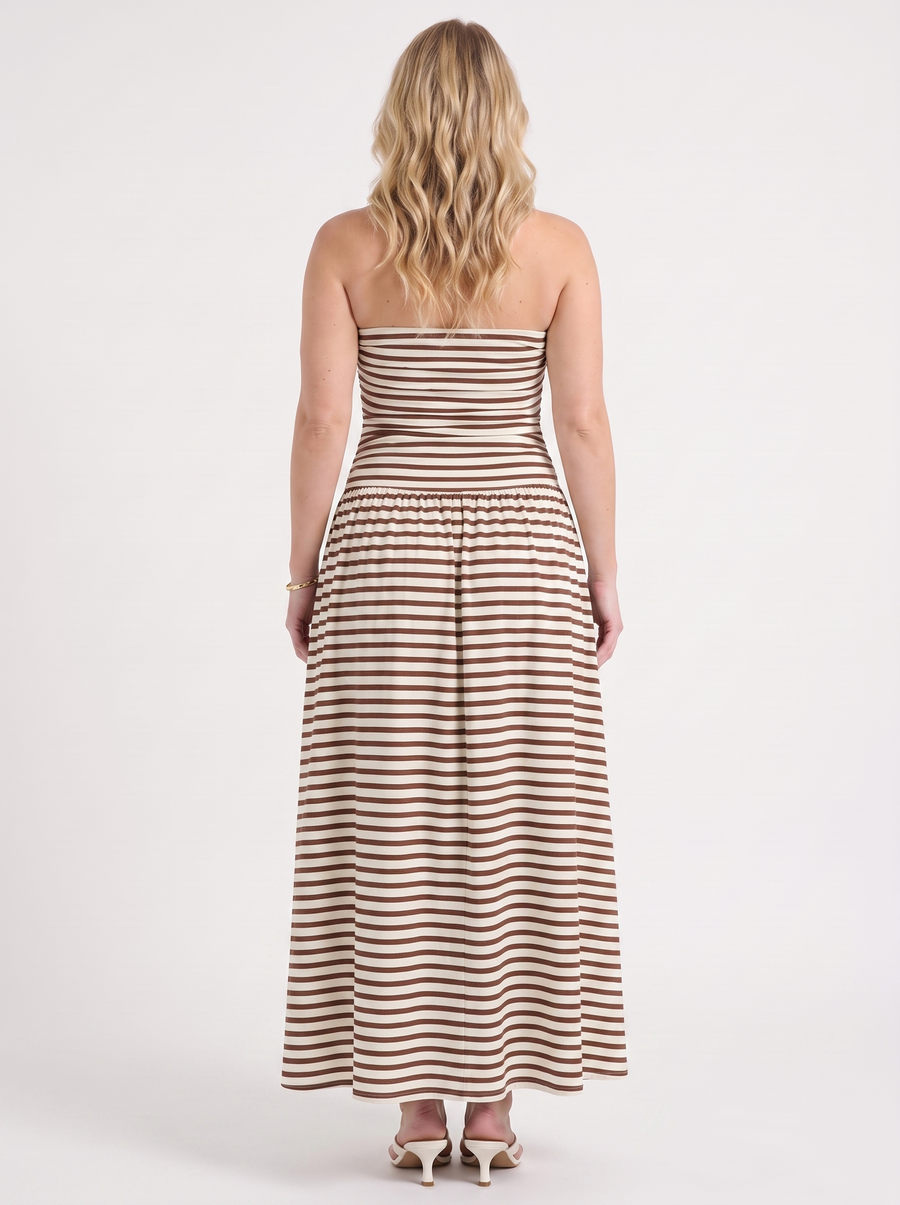 Glenna Strapless Ruched Bandeau Maxi Dress