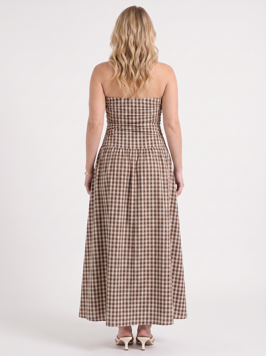 Glenna Strapless Ruched Bandeau Maxi Dress
