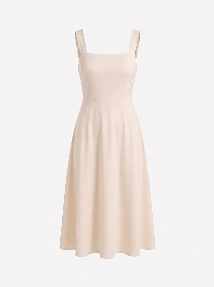 Chloe Square Neck A Line Midi Dress