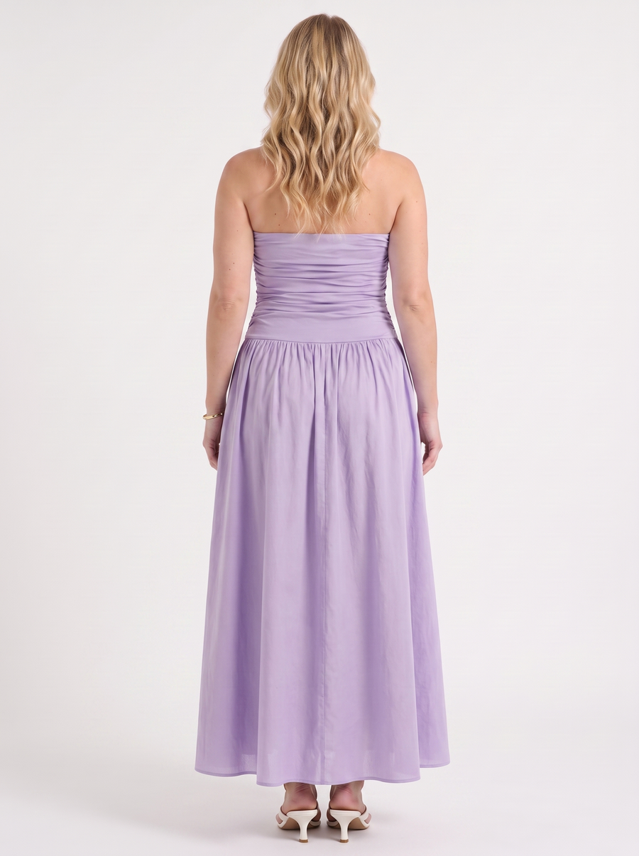 Glenna Strapless Ruched Bandeau Maxi Dress