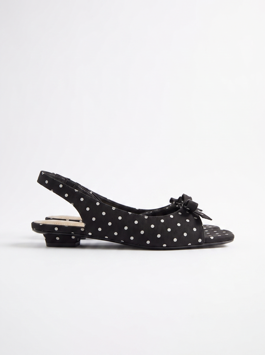 Jenelle Polka Dot Peep Toe Slingback Pumps