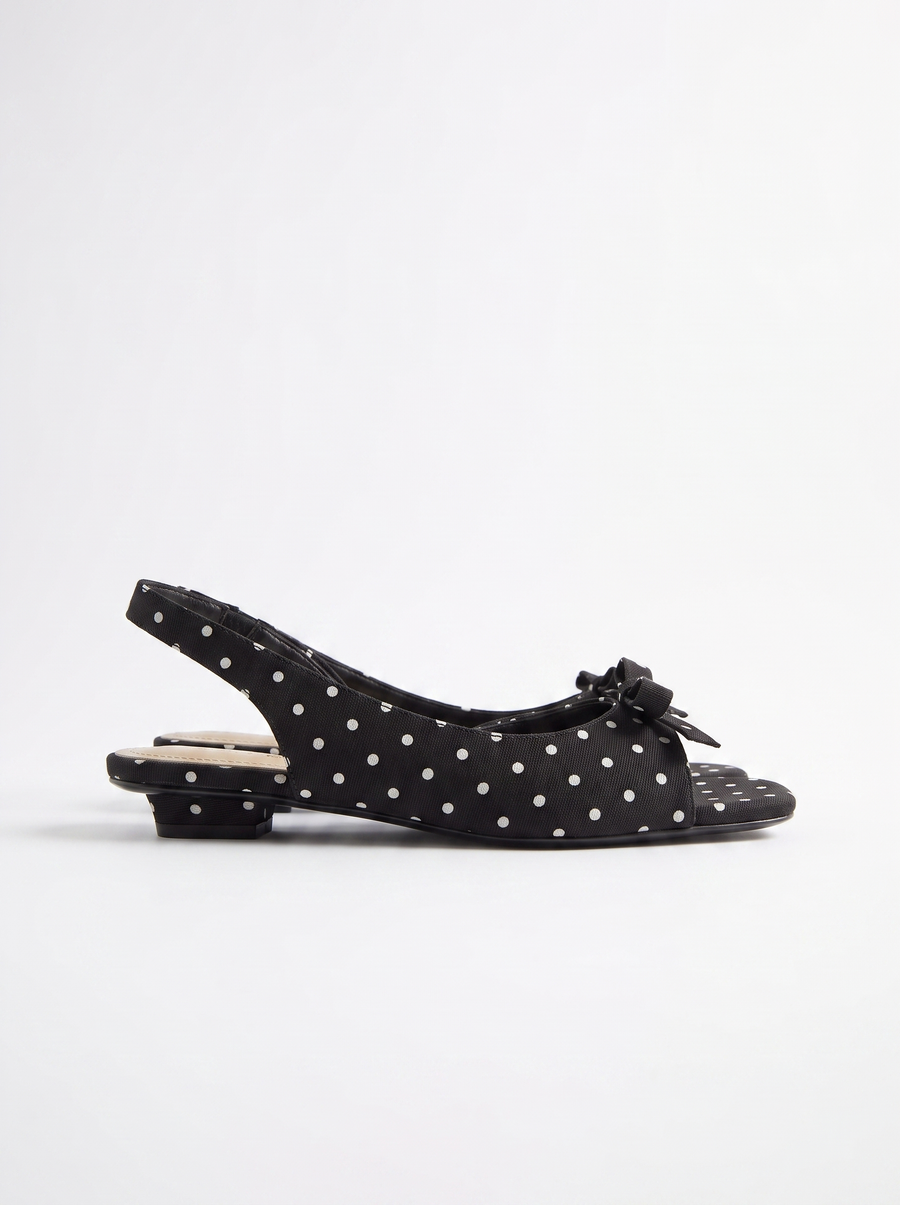 Jenelle Polka Dot Peep Toe Slingback Pumps