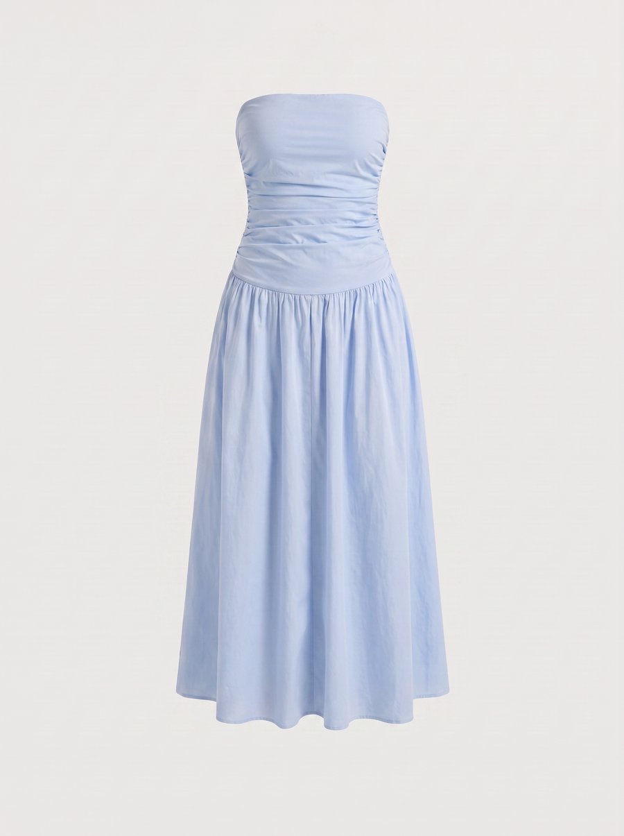Glenna Strapless Ruched Bandeau Maxi Dress