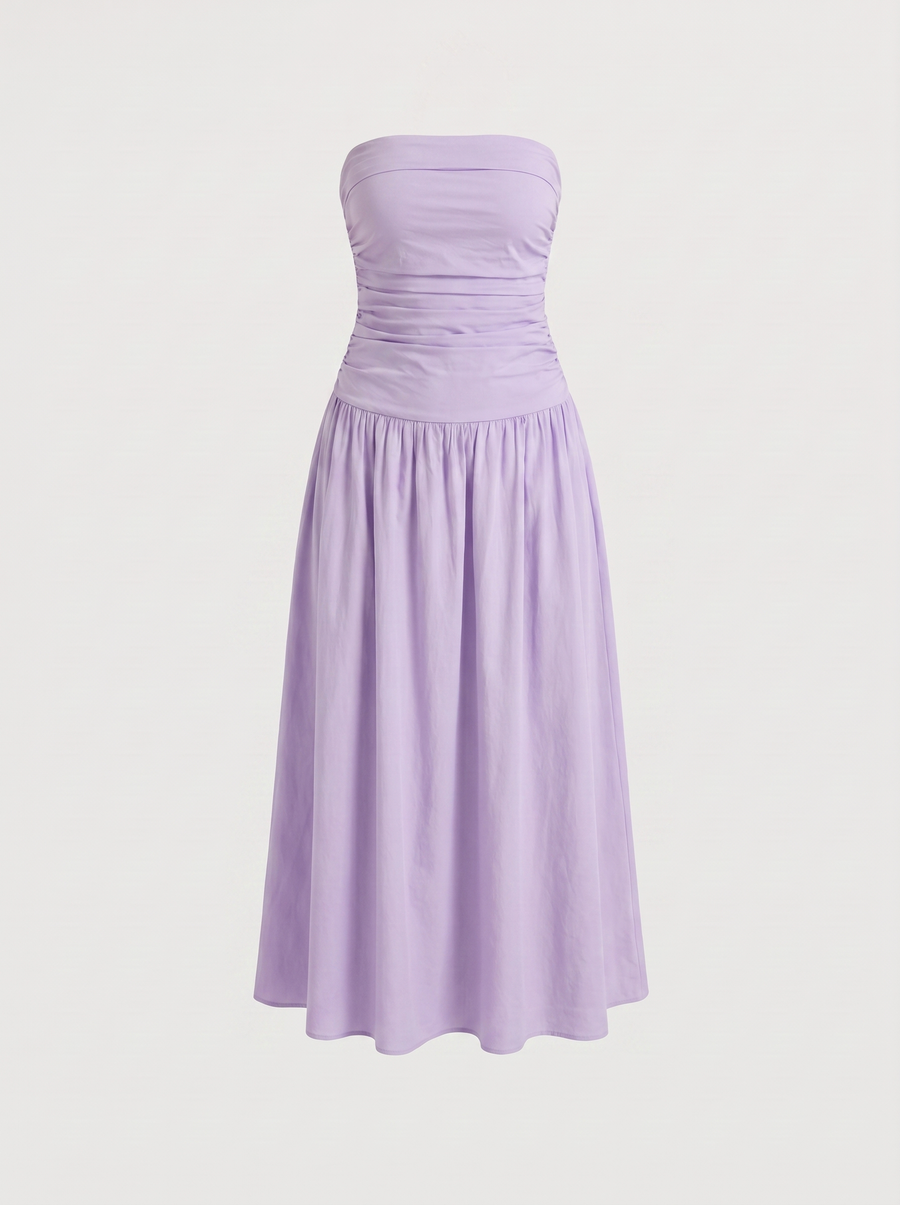Glenna Strapless Ruched Bandeau Maxi Dress