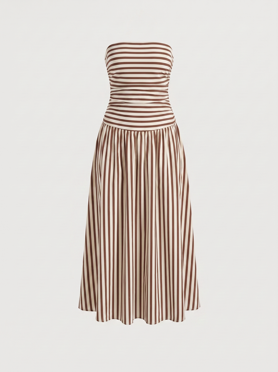 Glenna Strapless Ruched Bandeau Maxi Dress