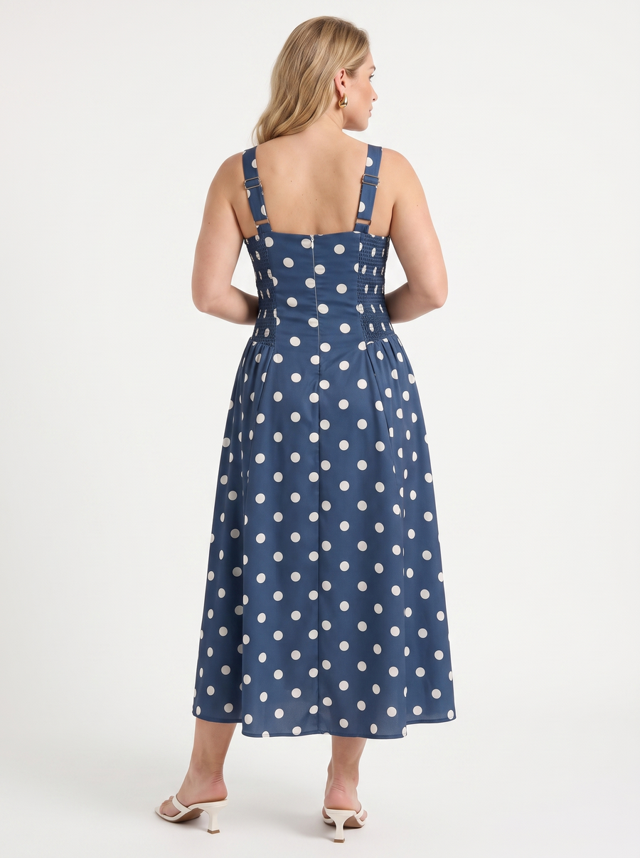 Delilah Floral Square Neck Cotton Midi Dress