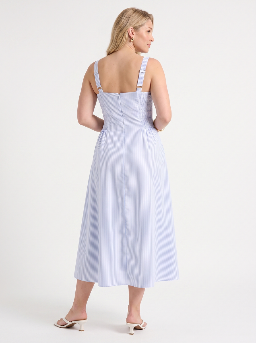 Delilah Floral Square Neck Cotton Midi Dress
