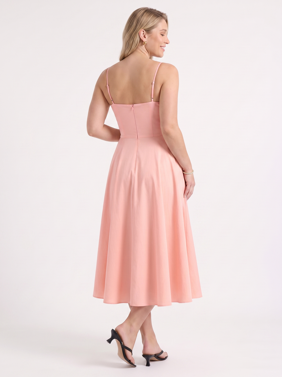 Vina Sweetheart Neck A Line Midi Dress
