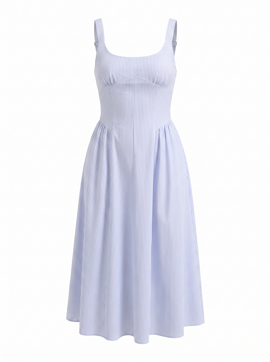 Delilah Floral Square Neck Cotton Midi Dress