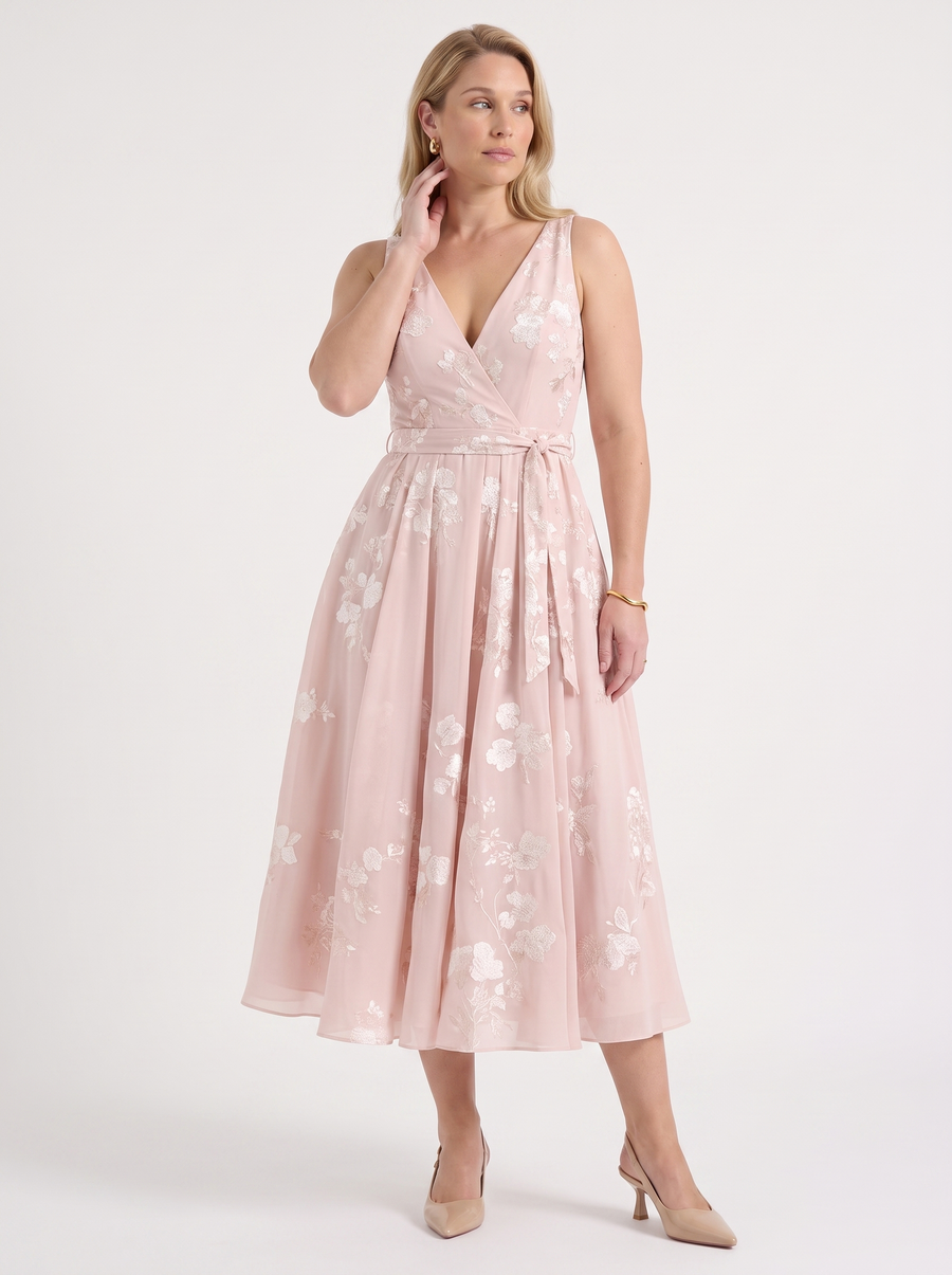 Cassie Floral Wrap Midi Dress