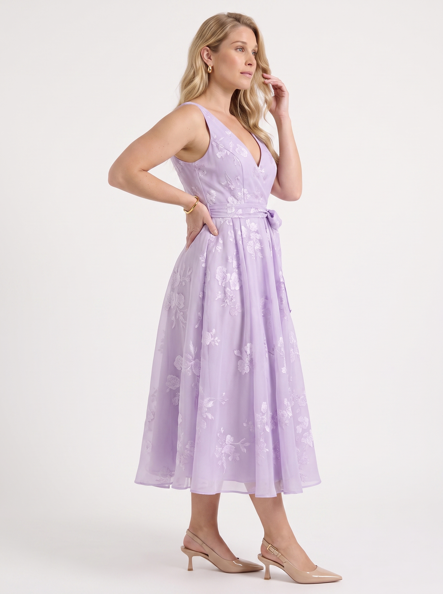 Cassie Floral Wrap Midi Dress