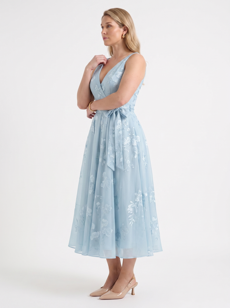 Cassie Floral Wrap Midi Dress