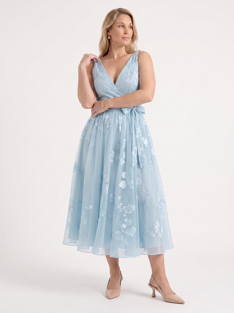 Cassie Floral Wrap Midi Dress