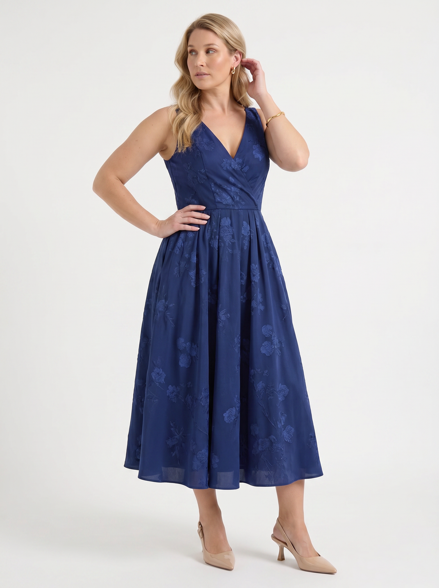 Cassie Floral Wrap Midi Dress
