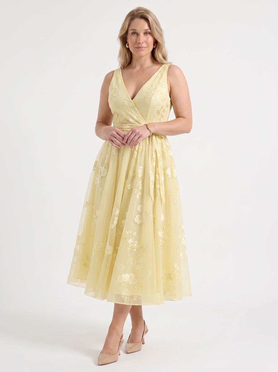 Cassie Floral Wrap Midi Dress
