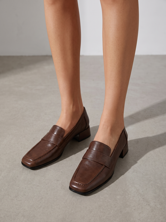 Lissa Block Heel Loafers