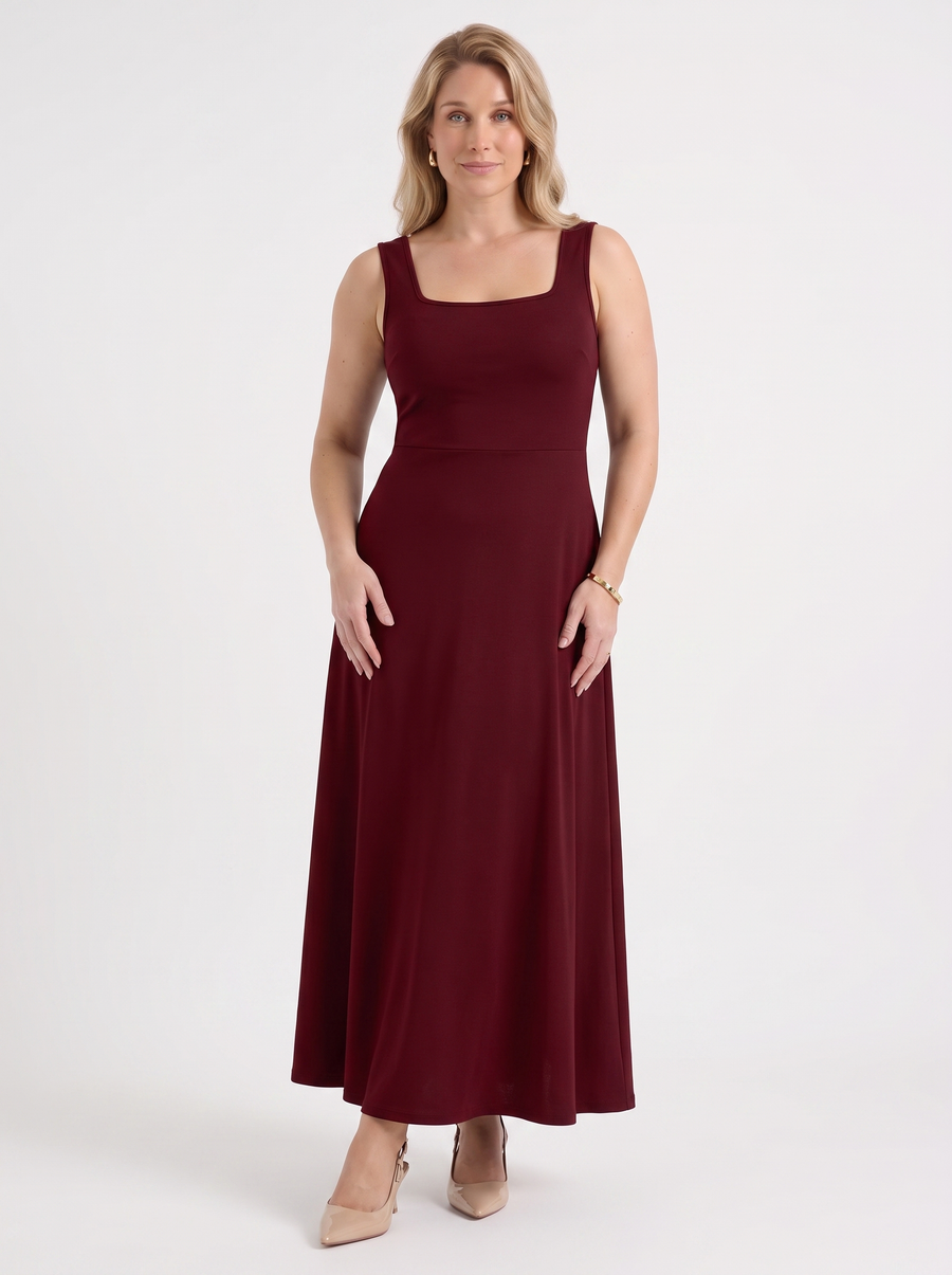 Dani Square Neck Sleeveless Midi Dress