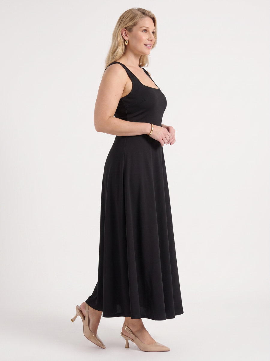 Dani Square Neck Sleeveless Midi Dress
